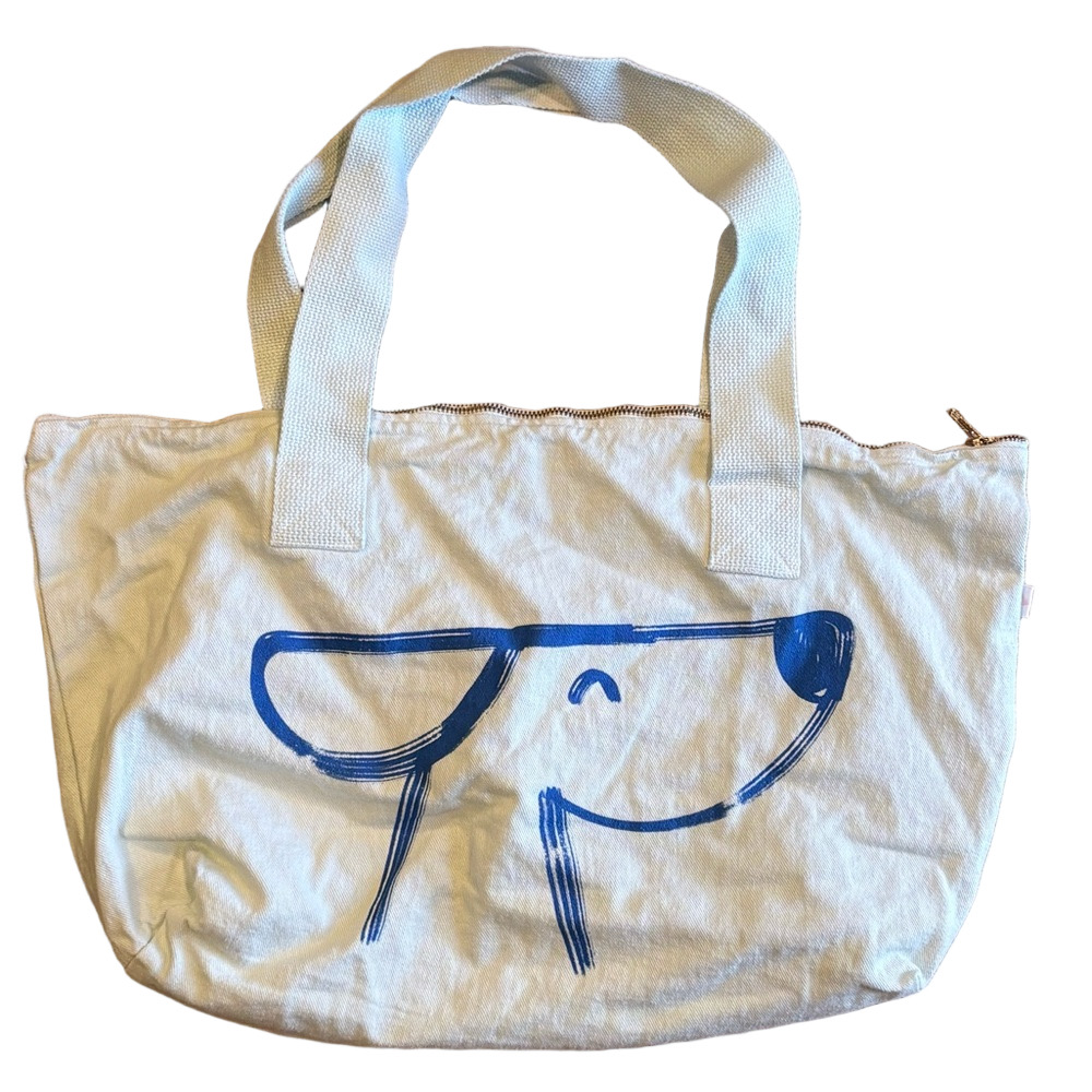 Tell Your Dog I said Hi BlyeCanvas Tote with Dog Illustration
